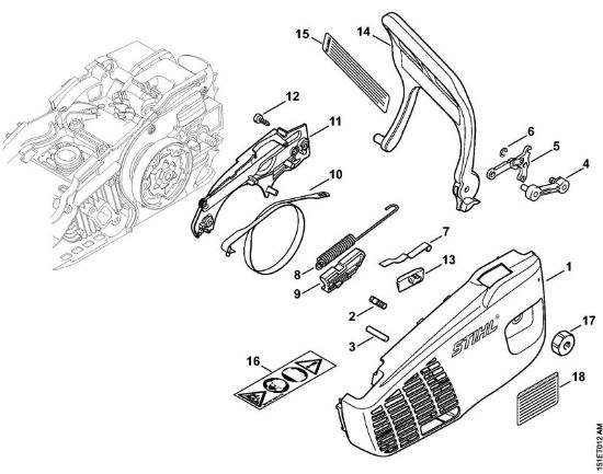 Moto-serras a gasolina (MS) MS 192 C-E Tampa do carreto da marca Stihl