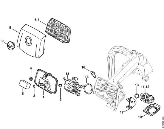 Moto-serras a gasolina (MS) MS 192 TC-E Filtro de ar da marca Stihl