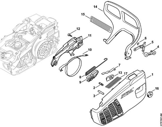 Moto-serras a gasolina (MS) MS 192 TC-E Tampa do carreto da marca Stihl