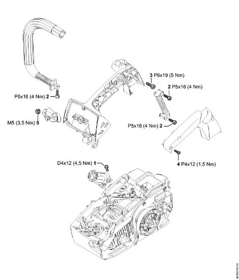 Moto-serras a gasolina (MS) MS 193 T Binários de aperto da marca Stihl