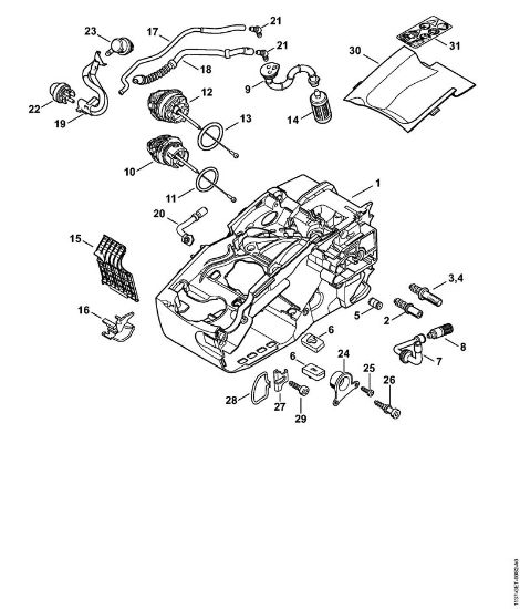 Moto-serras a gasolina (MS) MS 193 TC-E Cárter do motor da marca Stihl
