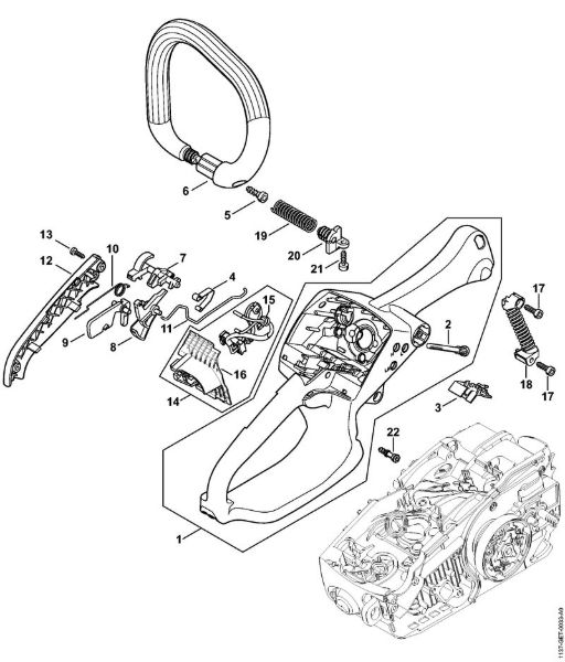 Moto-serras a gasolina (MS) MS 194 C-E Caixa do cabo da marca Stihl