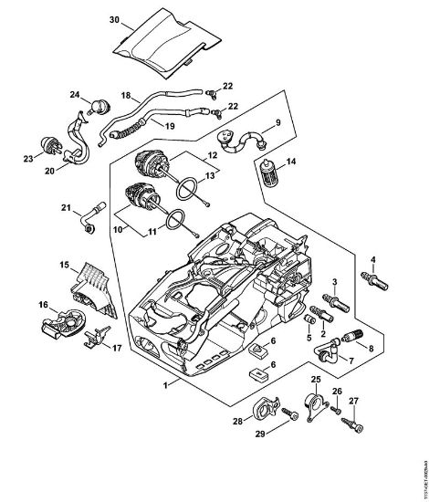Moto-serras a gasolina (MS) MS 194 C-E Cárter do motor da marca Stihl