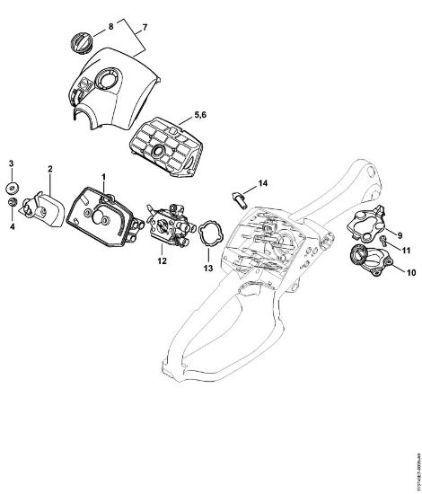 Moto-serras a gasolina (MS) MS 194 C-E Filtro de ar, Cotovelo da marca Stihl