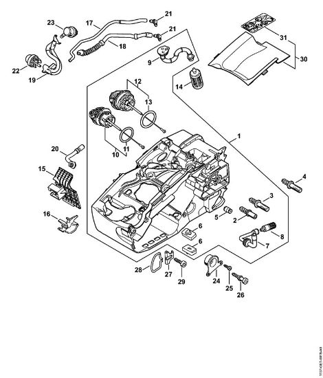 Moto-serras a gasolina (MS) MS 194 T Cárter do motor da marca Stihl