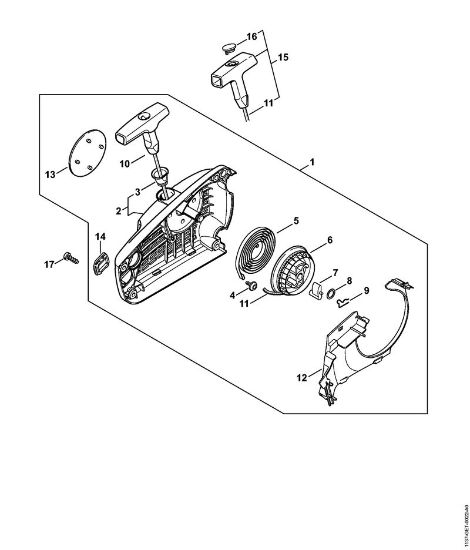 Moto-serras a gasolina (MS) MS 194 T Dispositivo de arranque da marca Stihl