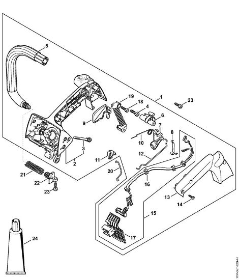 Moto-serras a gasolina (MS) MS 194 TC-E Caixa do cabo ErgoStart da marca Stihl