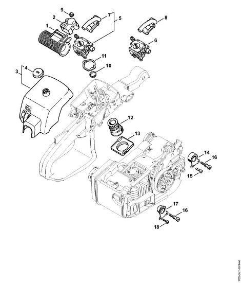 Moto-serras a gasolina (MS) MS 200 Filtro de ar MS 200 da marca Stihl