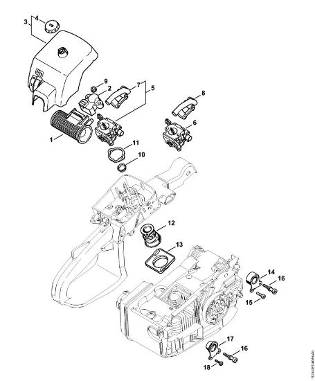 Moto-serras a gasolina (MS) MS 200 Filtro de ar MS 200 da marca Stihl