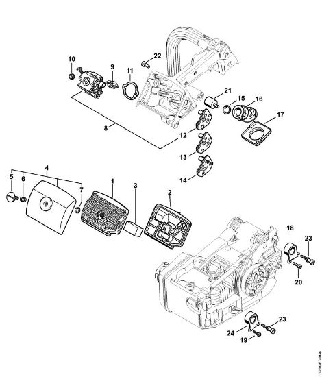 Moto-serras a gasolina (MS) MS 200 T Filtro de ar MS 200 T da marca Stihl