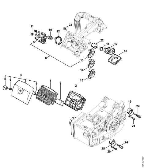 Moto-serras a gasolina (MS) MS 200 T Filtro de ar MS 200 T da marca Stihl