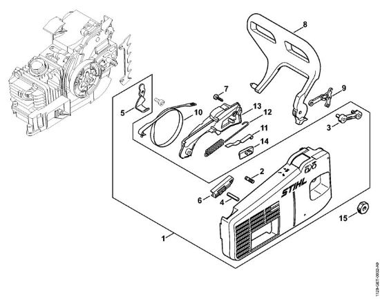 Moto-serras a gasolina (MS) MS 200 T Tampa do carreto da marca Stihl