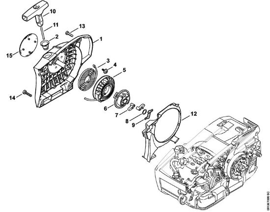 Moto-serras a gasolina (MS) MS 201 C-E Dispositivo de arranque ErgoStart da marca Stihl