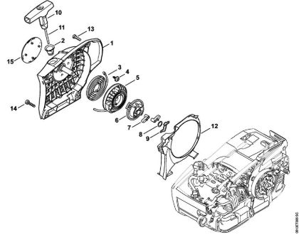 Moto-serras a gasolina (MS) MS 201 C-EM Dispositivo de arranque ErgoStart da marca Stihl
