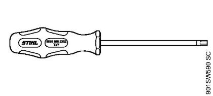 Moto-serras a gasolina (MS) MS 201 T Chave de fenda T27x150 da marca Stihl