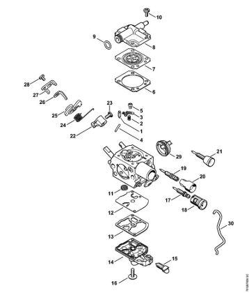 Moto-serras a gasolina (MS) MS 201 TC-E Carburador C1Q-S281, C1Q-S284 da marca Stihl