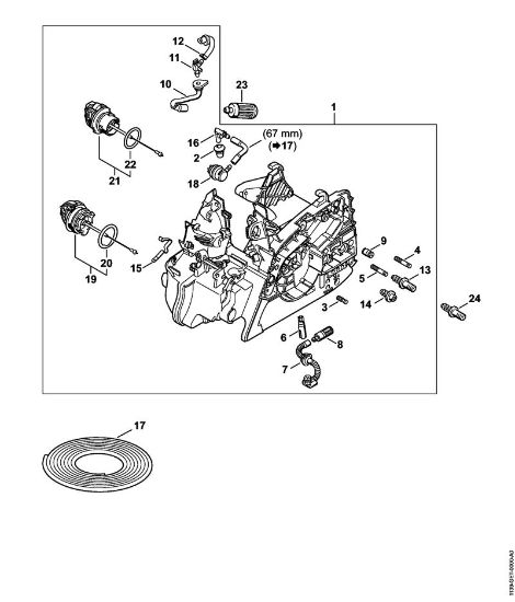 Moto-serras a gasolina (MS) MS 211 Cárter do motor da marca Stihl