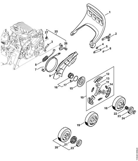 Moto-serras a gasolina (MS) MS 211 C-BE Protector, Freio de corrente MS 211 C-BE da marca Stihl