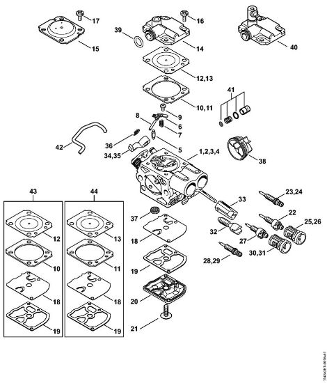 Moto-serras a gasolina (MS) MS 231 C-BE Carburador da marca Stihl