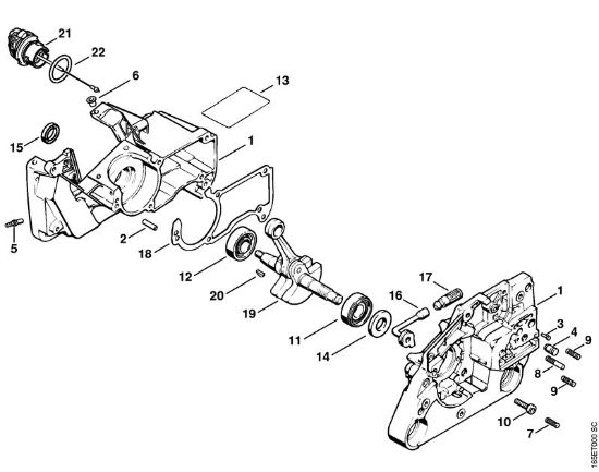Moto-serras a gasolina (MS) MS 240 Caixa da cambota da marca Stihl