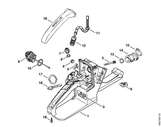 Moto-serras a gasolina (MS) MS 240 Caixa do tanque da marca Stihl