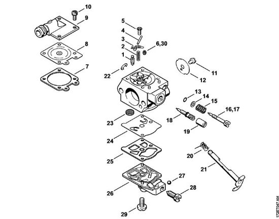 Moto-serras a gasolina (MS) MS 240 Carburador WTE-3 da marca Stihl