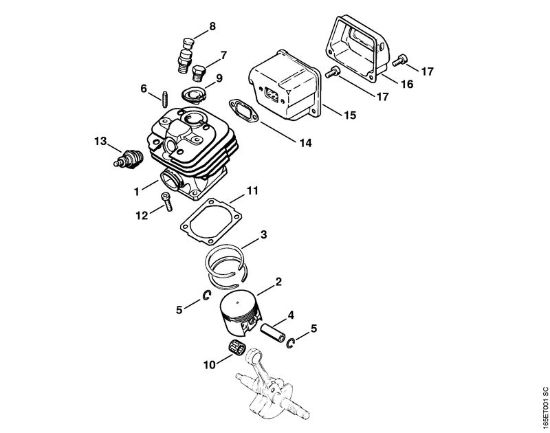 Moto-serras a gasolina (MS) MS 240 Cilindro da marca Stihl
