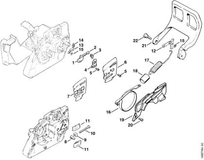 Moto-serras a gasolina (MS) MS 240 Freio da corrente da marca Stihl