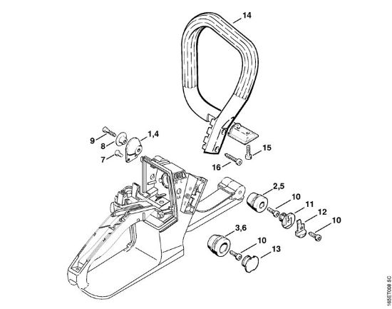 Moto-serras a gasolina (MS) MS 240 Sistema anti-vibratório da marca Stihl