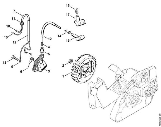 Moto-serras a gasolina (MS) MS 240 Sistema de ignição da marca Stihl