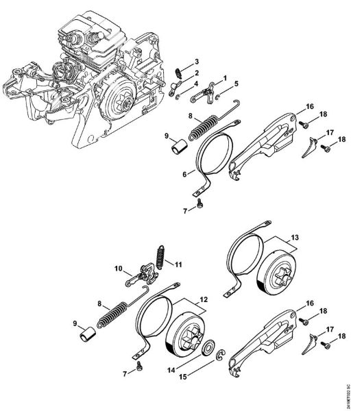 Moto-serras a gasolina (MS) MS 241 C-BEM Freio da corrente da marca Stihl