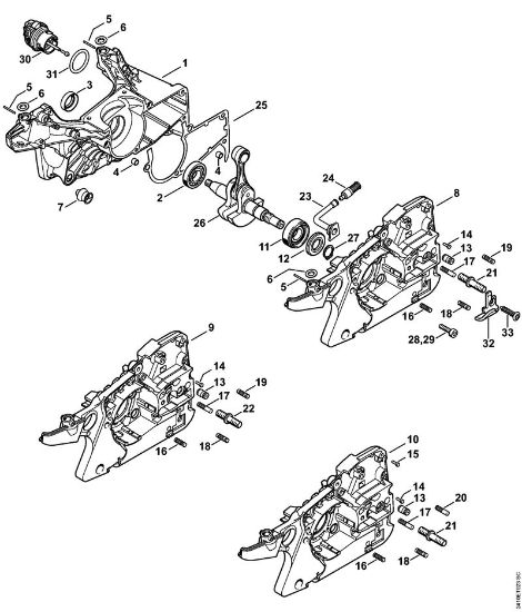 Moto-serras a gasolina (MS) MS 241 C-M VW Caixa da cambota da marca Stihl