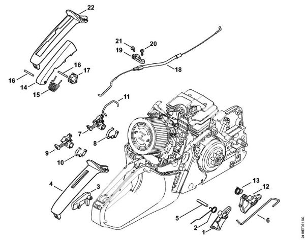 Moto-serras a gasolina (MS) MS 241 C-MQ Accionamento de gás da marca Stihl