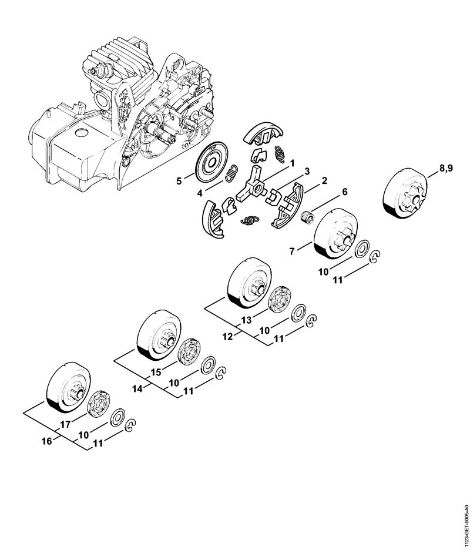 Moto-serras a gasolina (MS) MS 250 C-B Embreagem da marca Stihl