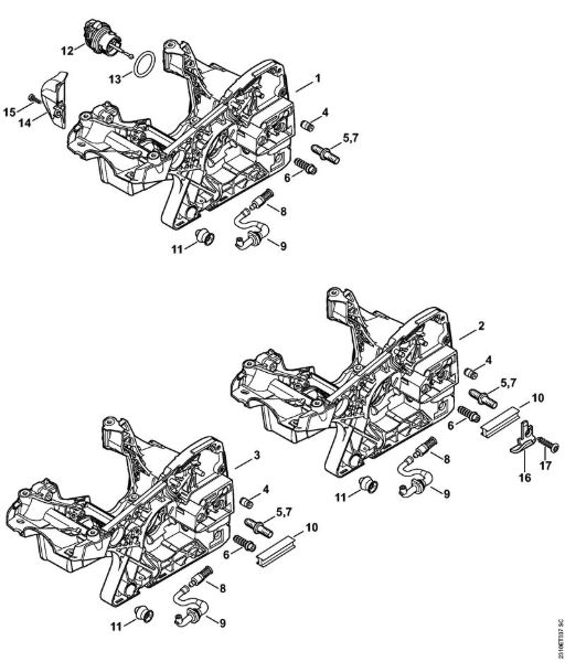 Moto-serras a gasolina (MS) MS 251 Cárter do motor da marca Stihl