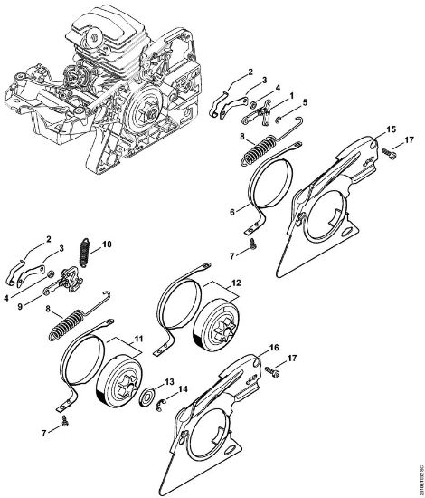 Moto-serras a gasolina (MS) MS 251 C-BE Freio da corrente da marca Stihl