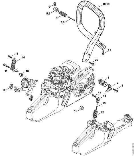 Moto-serras a gasolina (MS) MS 251 C-BE Sistema anti-vibratório, Tubo do punho da marca Stihl