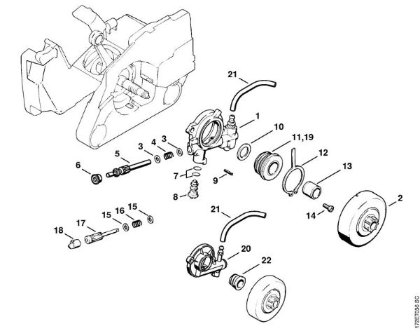 Moto-serras a gasolina (MS) MS 260 Bomba de óleo da marca Stihl