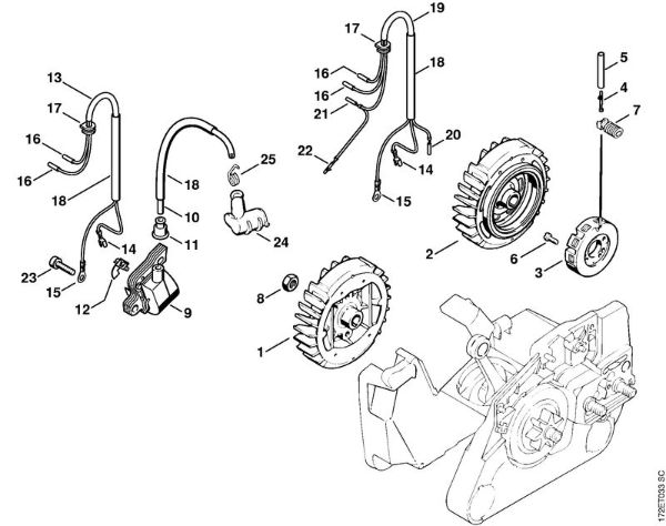 Moto-serras a gasolina (MS) MS 260 Sistema de ignição da marca Stihl