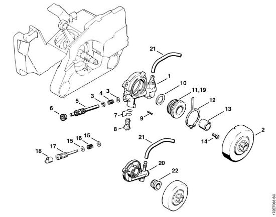Moto-serras a gasolina (MS) MS 260 C-B Bomba de óleo da marca Stihl