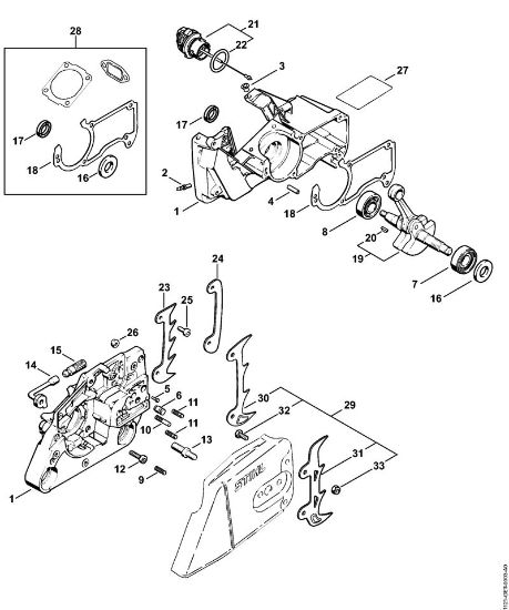 Moto-serras a gasolina (MS) MS 260 C-B Caixa da cambota da marca Stihl