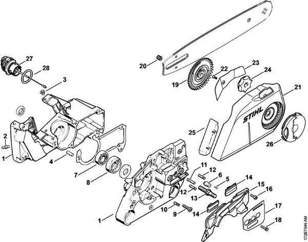 Moto-serras a gasolina (MS) MS 260 C-B W Tensado rápido de la cadena da marca Stihl