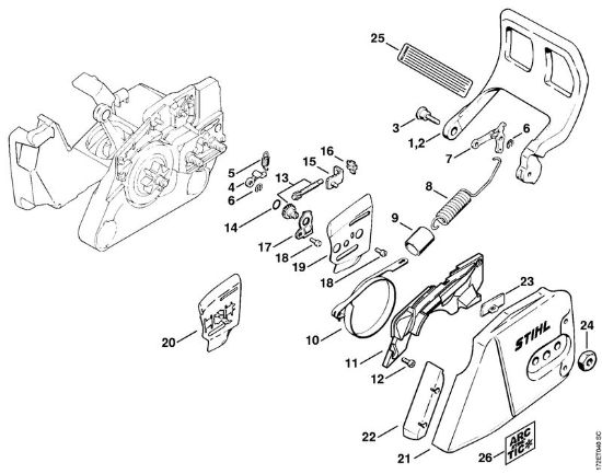 Moto-serras a gasolina (MS) MS 260-W Freio da corrente da marca Stihl