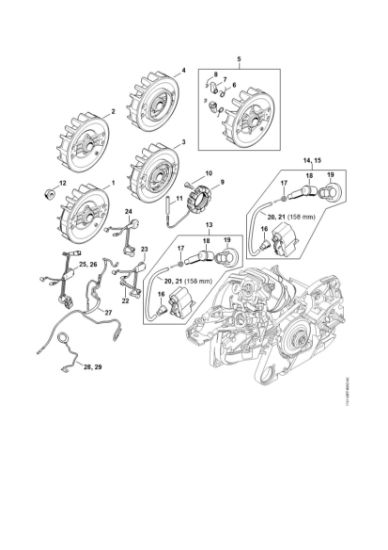 Imagem de Sistema de ignição, Cablagem préformada MS 261 C-BM