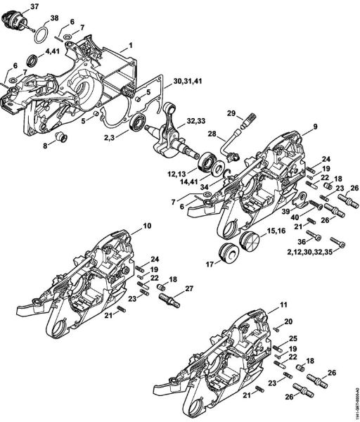 Moto-serras a gasolina (MS) MS 261 C-MQ Caixa da cambota da marca Stihl