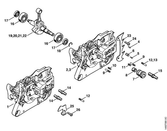 Moto-serras a gasolina (MS) MS 270 Caixa da cambota da marca Stihl