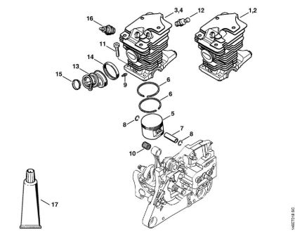 Moto-serras a gasolina (MS) MS 270 Cilindro MS 270 da marca Stihl