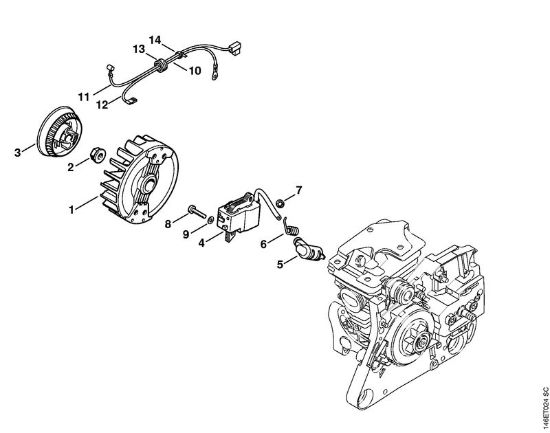 Moto-serras a gasolina (MS) MS 270 Sistema de ignição da marca Stihl