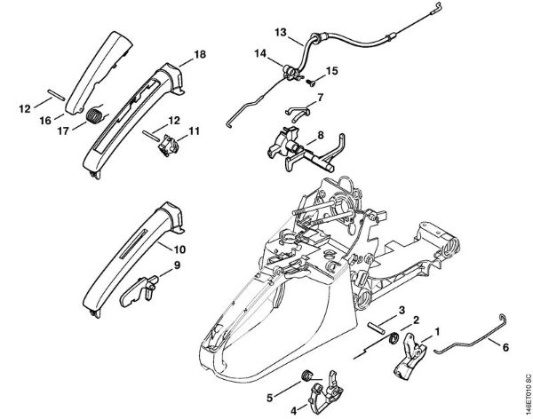 Moto-serras a gasolina (MS) MS 280 Accionamento de gás da marca Stihl