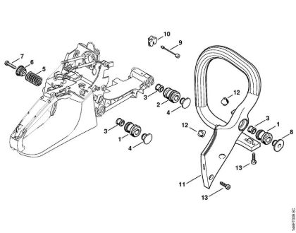 Moto-serras a gasolina (MS) MS 280 C-B Sistema anti-vibratório, Tubo do punho da marca Stihl